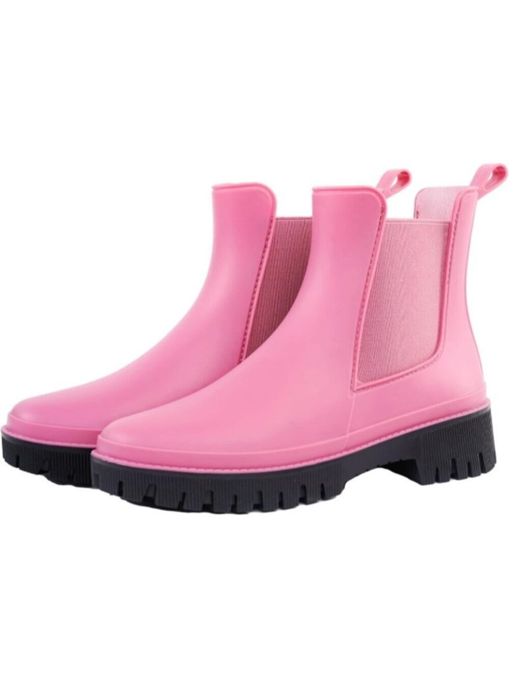 ๐Women Rose Red Comfortable Waterproof Chelsea Short Soft Rain Boot For Ladies